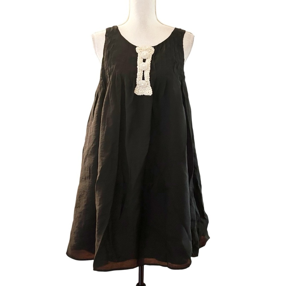 Miss Me‎ Collection Pearl Embellished Sleeveless A-line Swing Dress Women’sSZ L